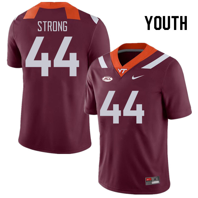 Youth #44 Dorian Strong Virginia Tech Hokies College Football Jerseys Stitched Sale-Maroon - Click Image to Close